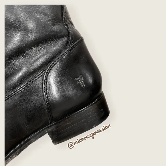 $438 Frye Molly Button Black Leather Equestrian Tall Knee High Zip Up WinterBoot - Picture 6 of 10